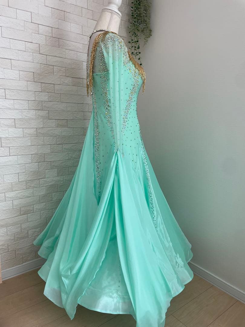 社交ダンス 【Chacott】スタンダードドレス ミントグリーン⭐️オーダードレス