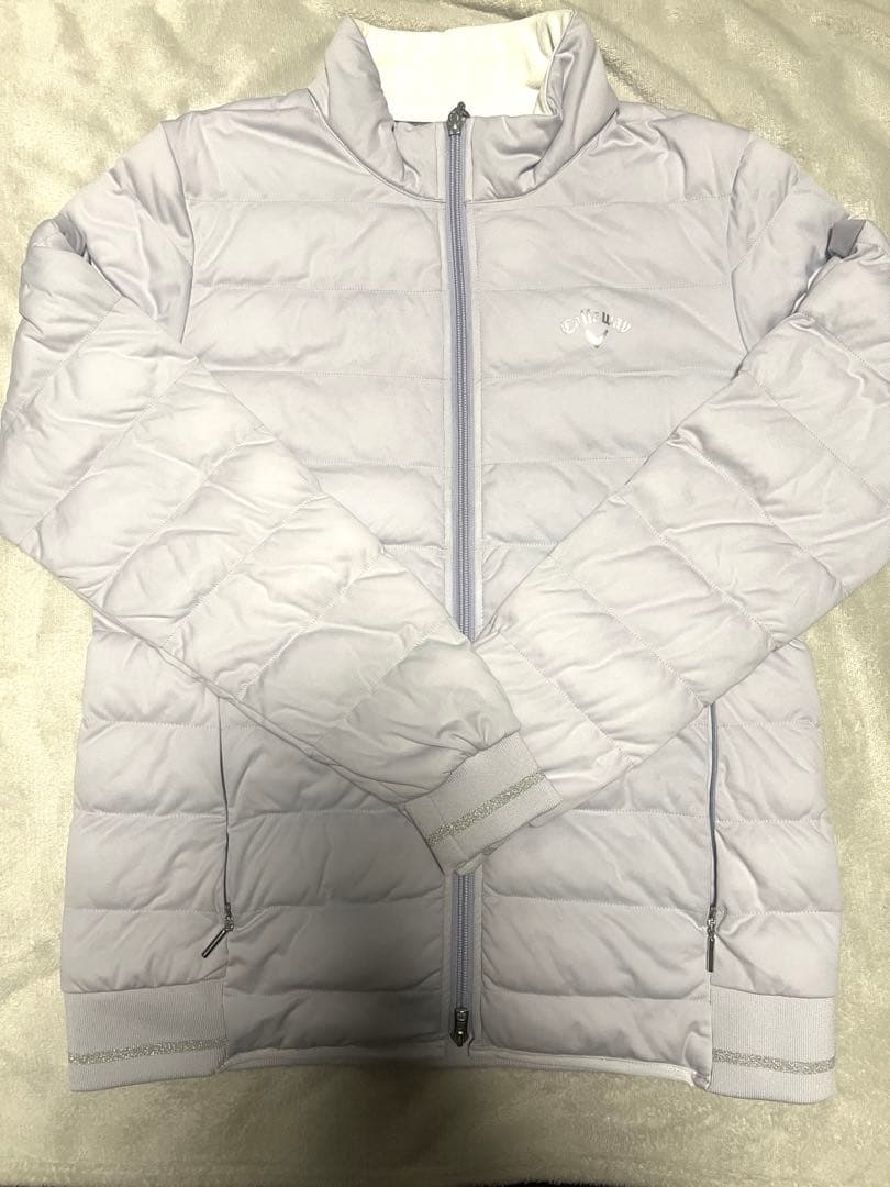 美品　キャロウェイ中綿ジャケットパープルネック内側起毛レディースLゴルフウェア