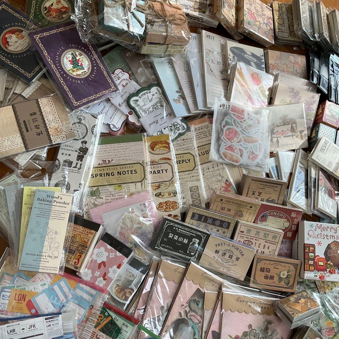 海外文具特大まとめ売り2●新品●コラージュ素材大量★大容量セット