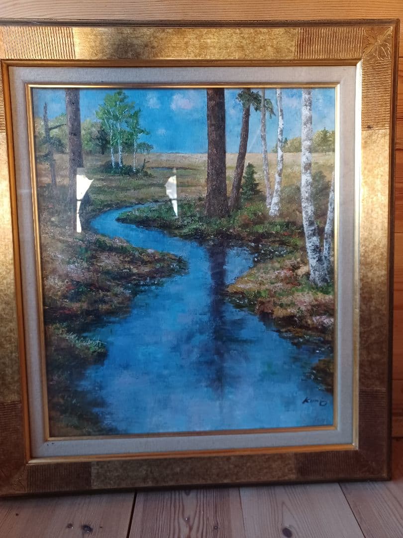 油彩風景画 金色フレーム