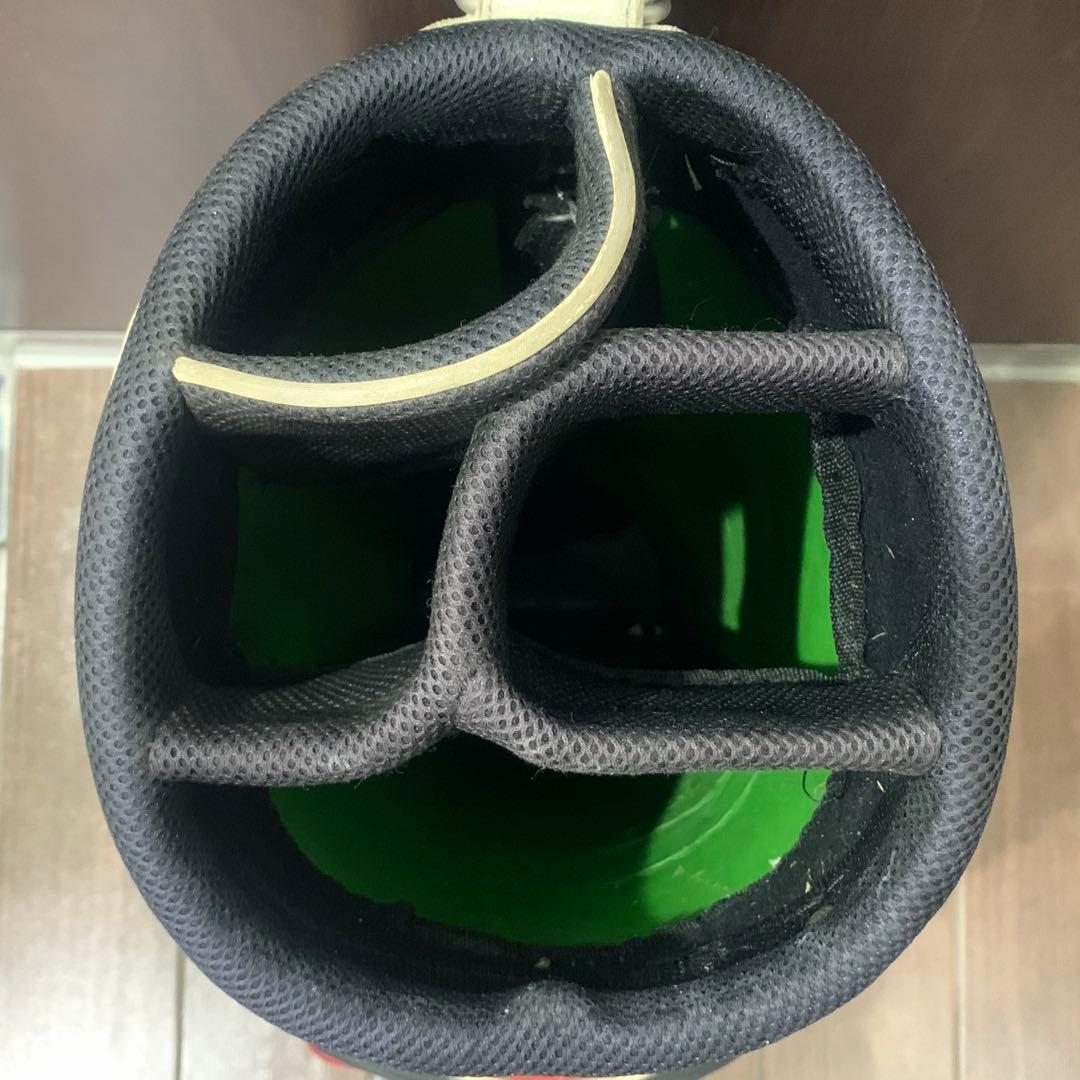 ミズノ キャディバッグ ゴルフバック レザー調 カバン トリコロール 白 赤 青