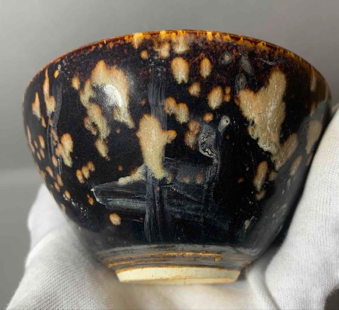 中国 花鳥紋茶碗　f2250216