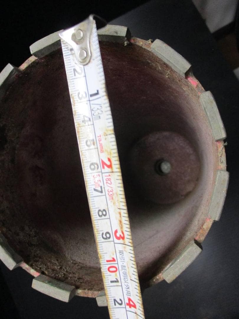 石材用ボウリングピット　中古使いさし　120パイ 大和角ネジ