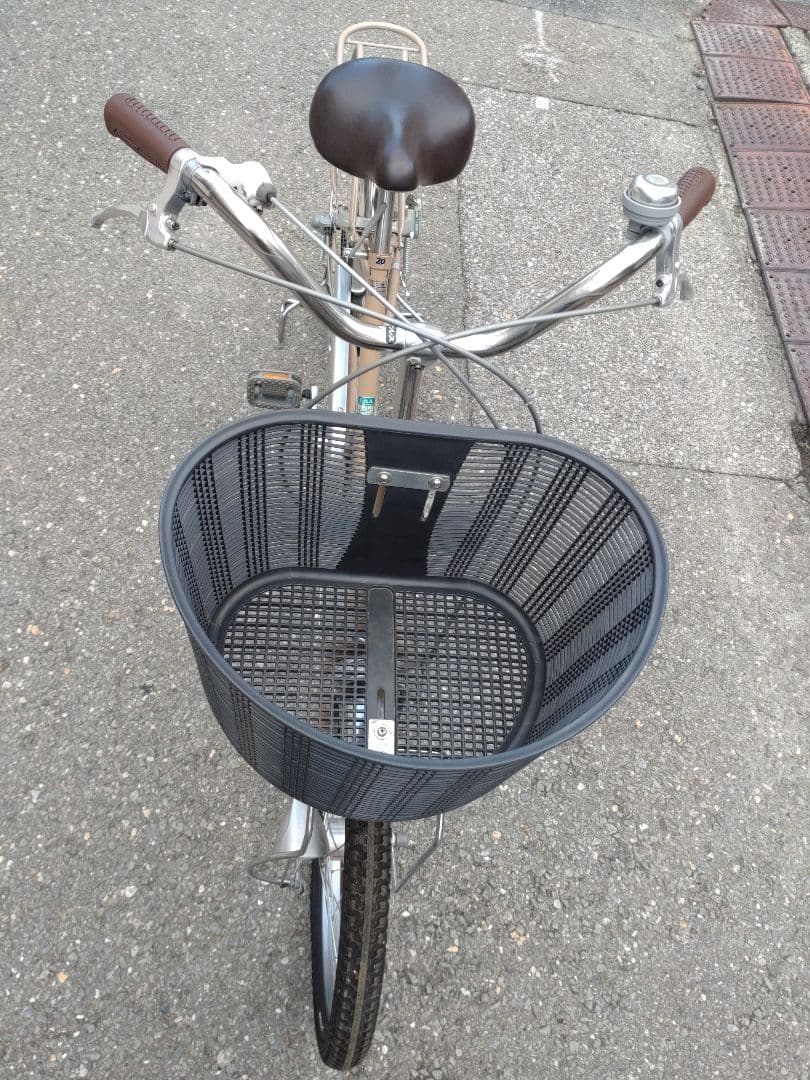 高齢者用自転車　サギサカ　こげーる ベージュ 前面バスケット付き