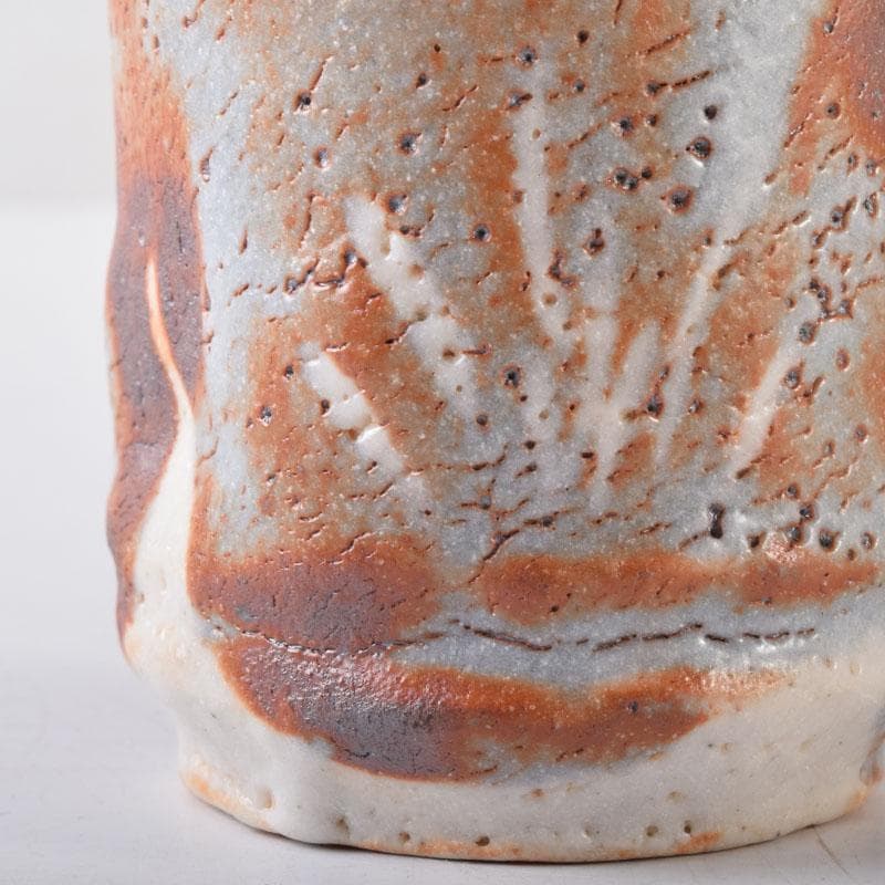 茶道具　鼠志野　林英仁作　茶入　仕覆2点付　共箱　V　7452