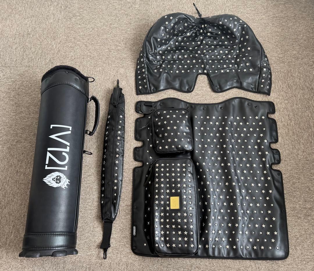 V12 STAR STUDS キャディバッグ　超希少なブラック&シルバースター