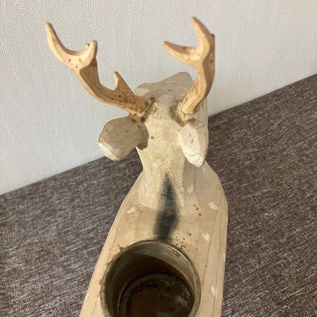 奈良一刀彫　鹿　木彫り人形　奈良蔵出　骨董　アンティーク　春日曼荼羅　おん祭り