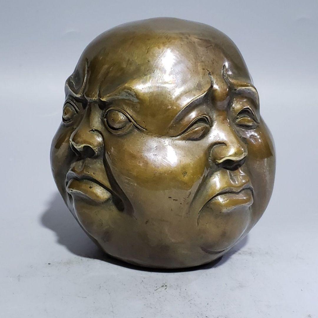 仏教美術 四面仏 人生四相喜怒哀楽 銅製品 書道具 文房具 装飾品 工芸品 置物