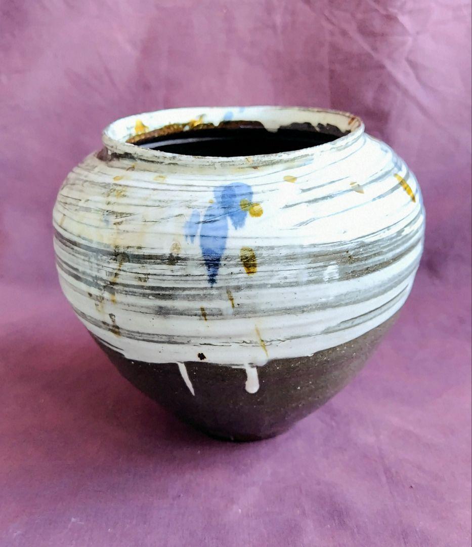 鉄彩化粧壺 (三上亮 作) 未使用 新品同様