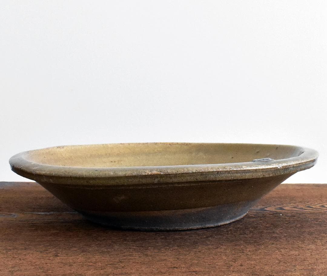 江戸中期 信楽焼 灰釉 大石皿 /瀬戸 常滑 備前 六古窯 古道具 古陶器