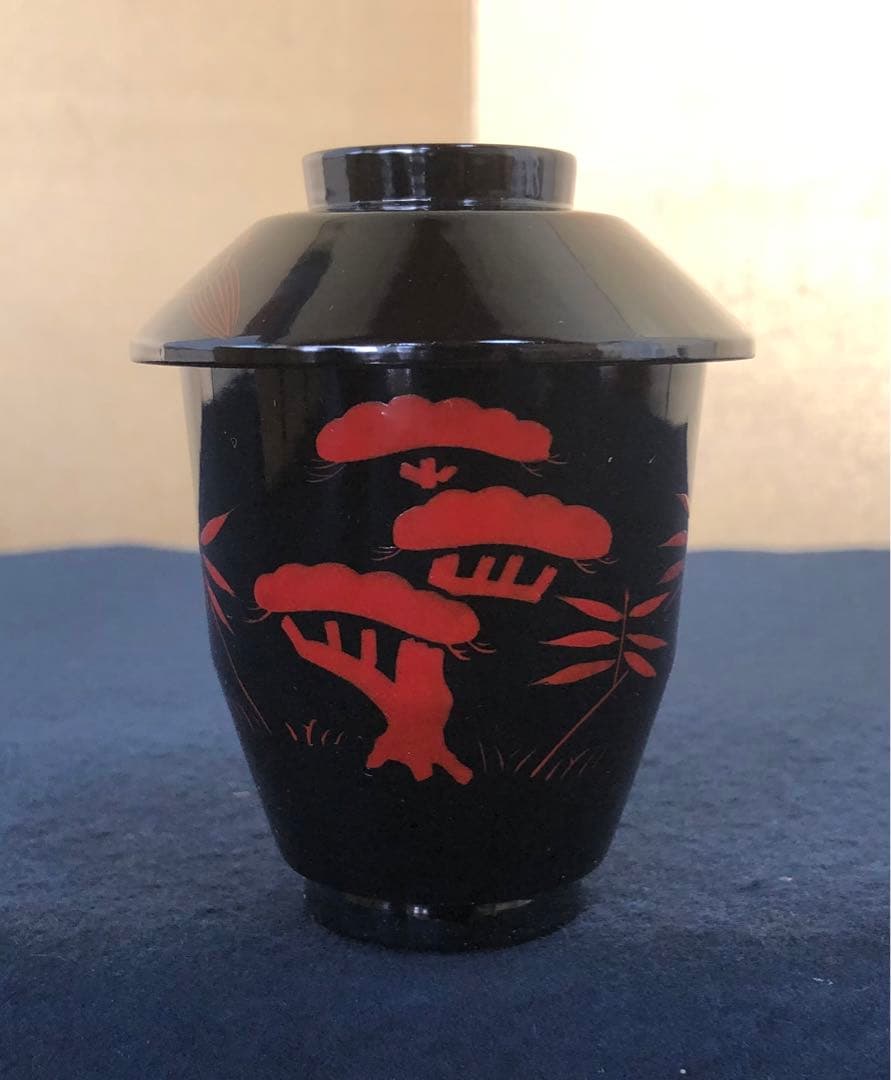 《R》輪島塗 小吸物椀5客 岡本陽斎 木製漆器 懐石 共箱 260128く2