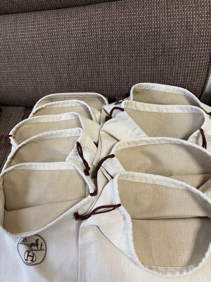 正規品　美品エルメス　巾着袋（32cmx32cm)9枚セット