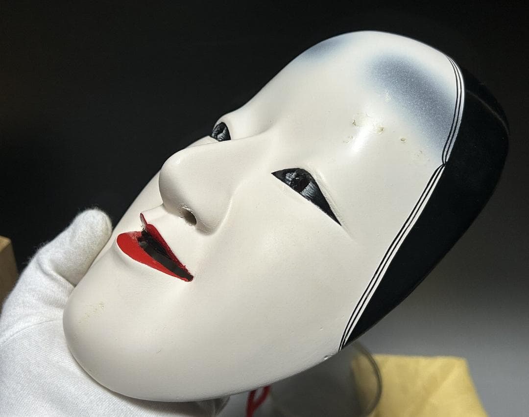 津田清峯 神楽面 伝統面　櫛稲田姫 能面 小面　木彫仕上げ