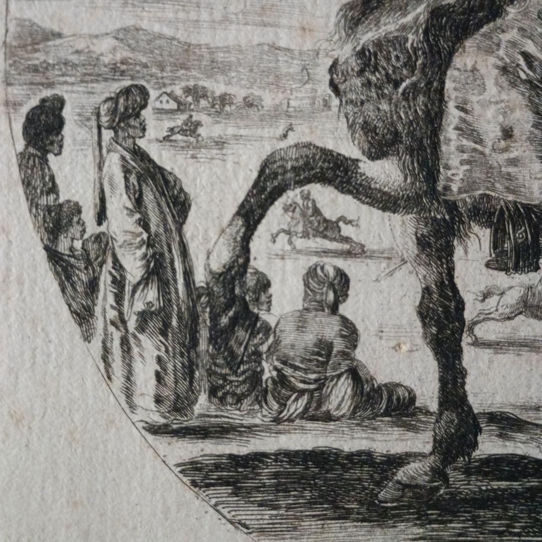 額装品　1640年頃　ステファノ・デラ・ベッラ　騎乗の戦士　稀少作品