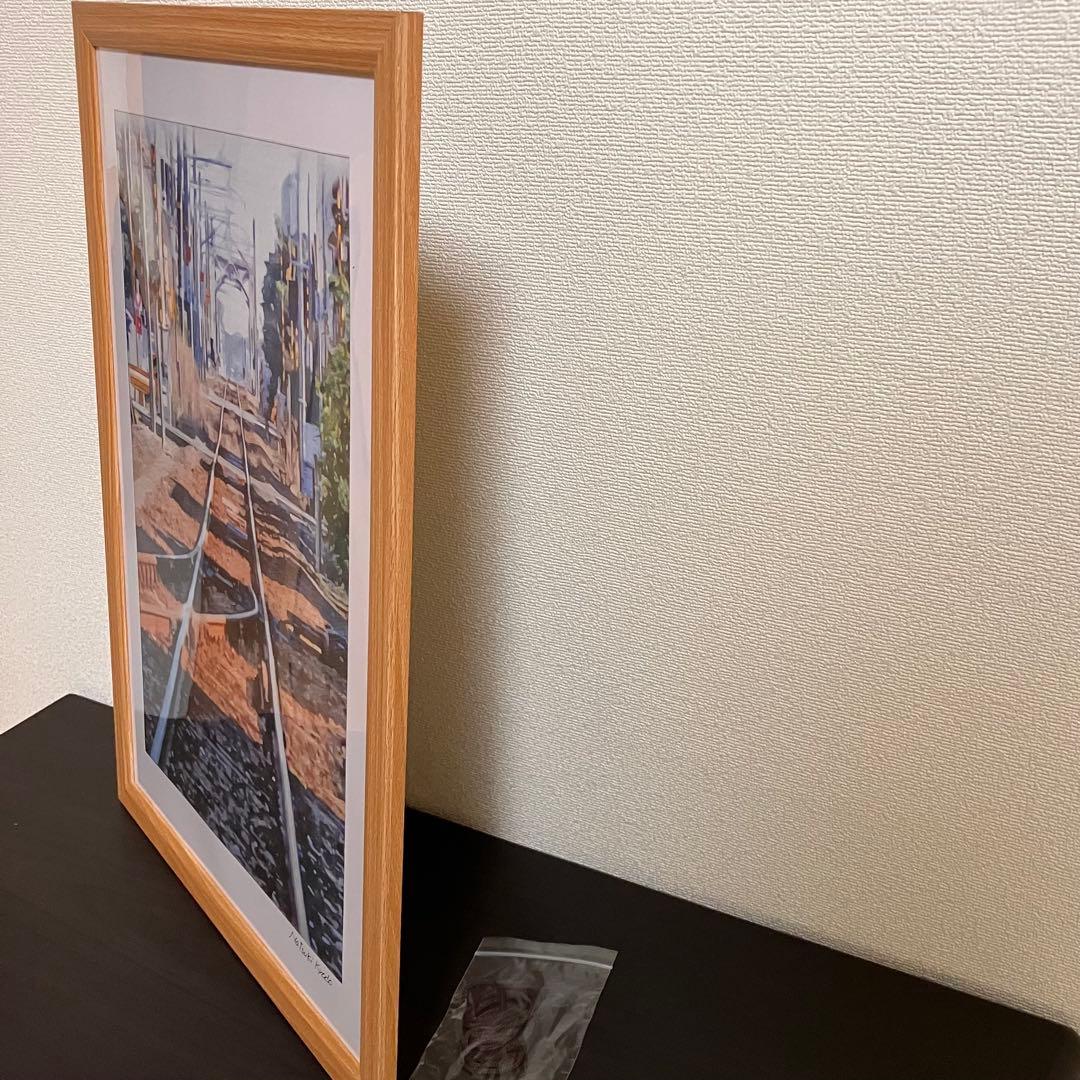 聖地巡礼絵画⑥ シン・エヴァンゲリオン「宇部新川駅」32.7㎝×45.0㎝　額装