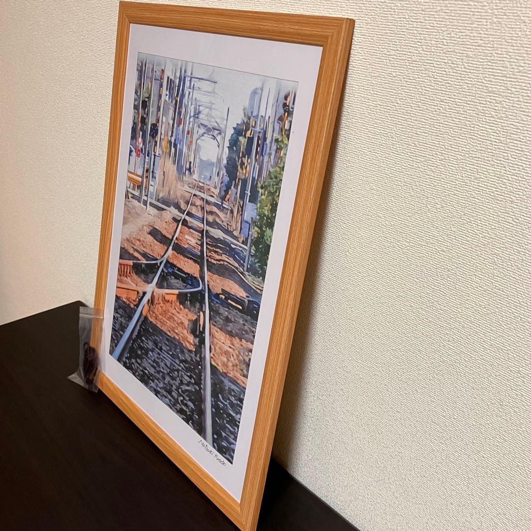 聖地巡礼絵画⑥ シン・エヴァンゲリオン「宇部新川駅」32.7㎝×45.0㎝　額装