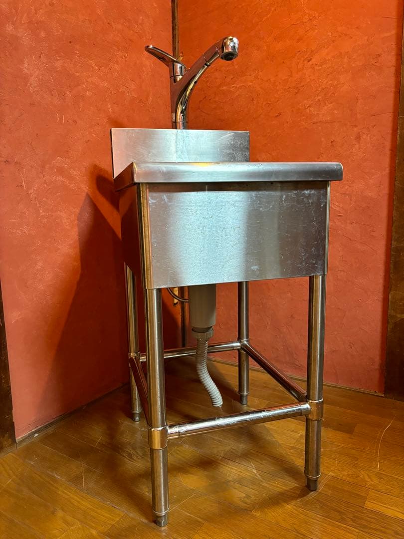 1槽シンク ステンレス 業務用 流し台　ハンドシャワー付き