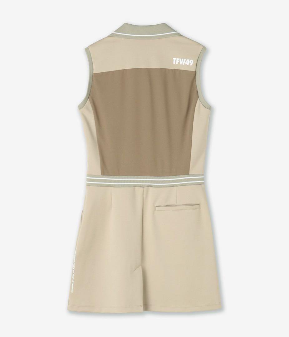 TFW49 SLEEVELESS ONEPIECEベージュポロワンピースサイズM