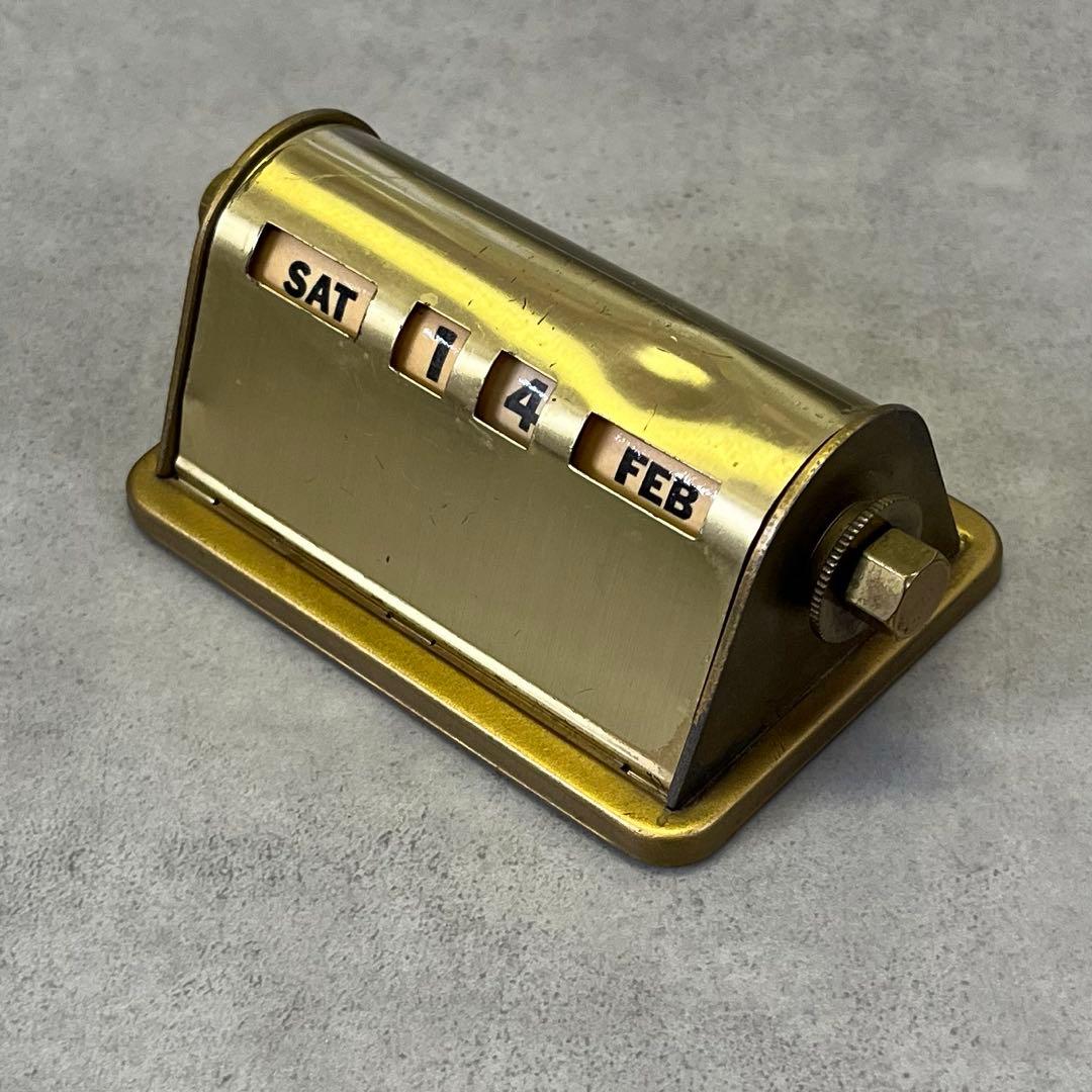 ヴィンテージ ブラス製 パーペチュアル デスクトップカレンダー