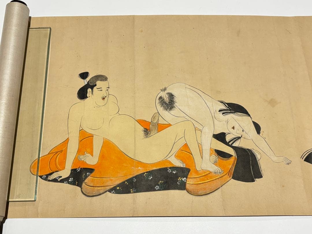 「江戸時代初期〜中期頃筆 春画巻」彩色肉筆 12図1巻|艶本 浮世絵 わじるし