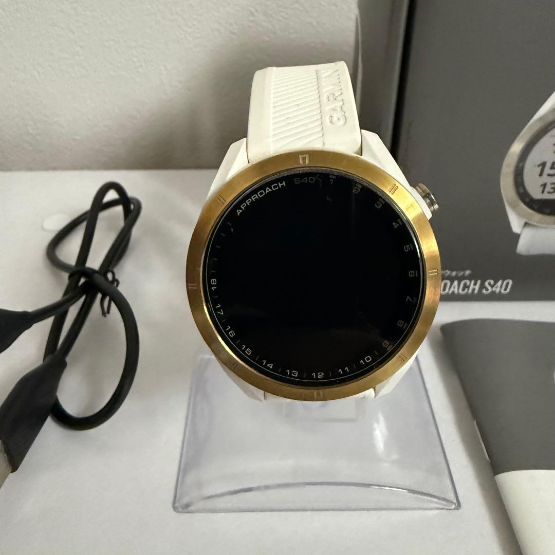 GARMIN APPROACH S40 GPSゴルフウォッチ　ホワイト　稼動品