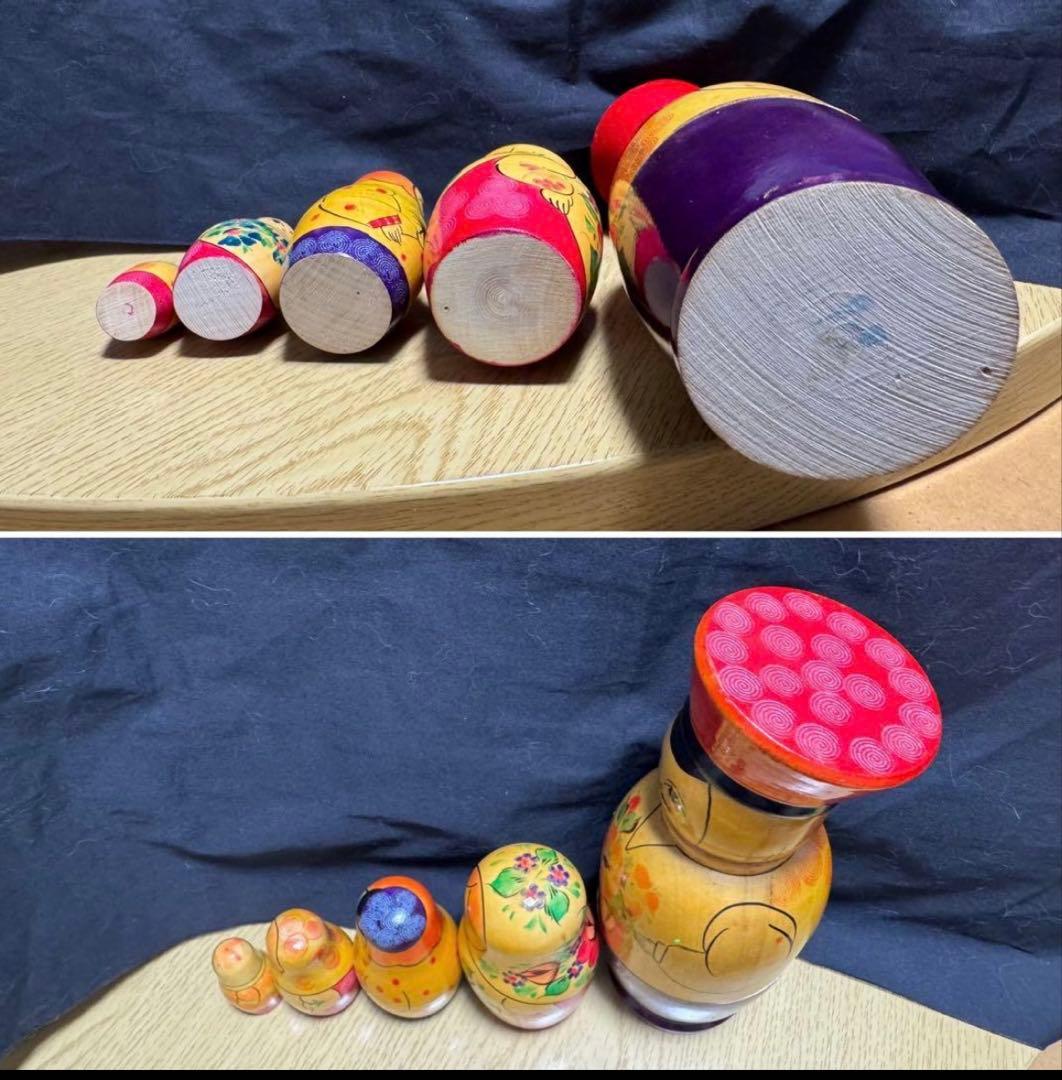 レア‼️ソビエト　ノリンクス社　親子マトリョーシカ5組　長期保存、現状