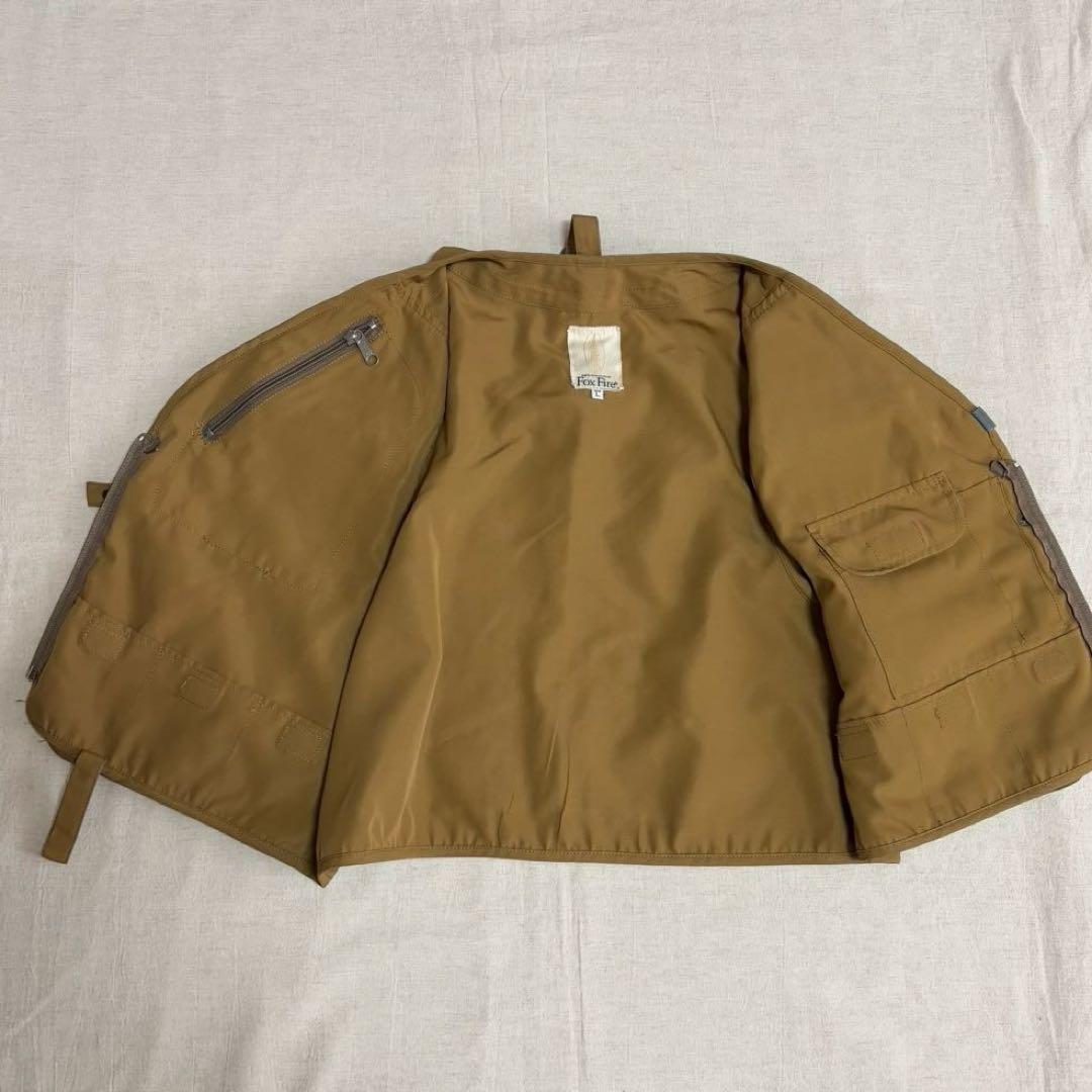 FOX FIRE 旧ロゴ　 フィッシングベスト 迷彩ポケット付き　Lサイズ