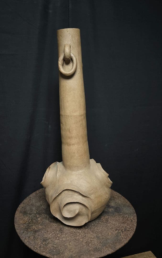 一部欠けあるもスペシャル陶器のオブジェ　インテリアに渦巻き模様約40cm