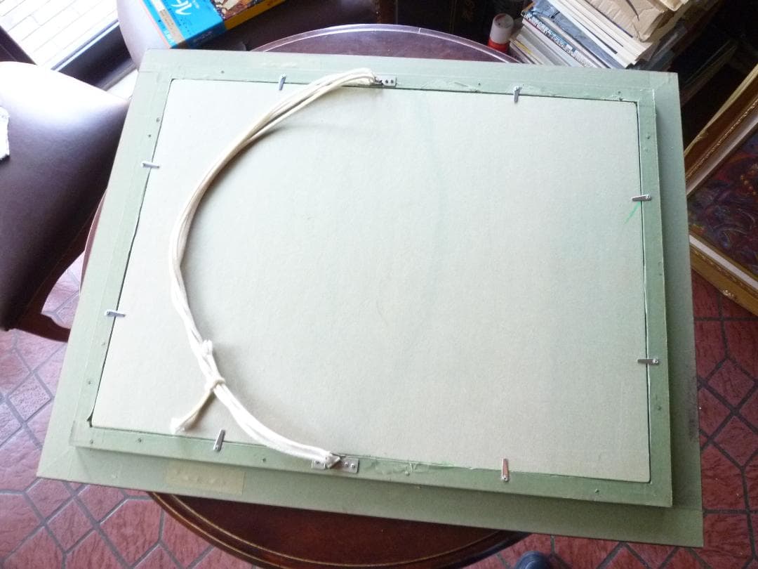 油彩肉筆絵画　作者不明　表にサイン