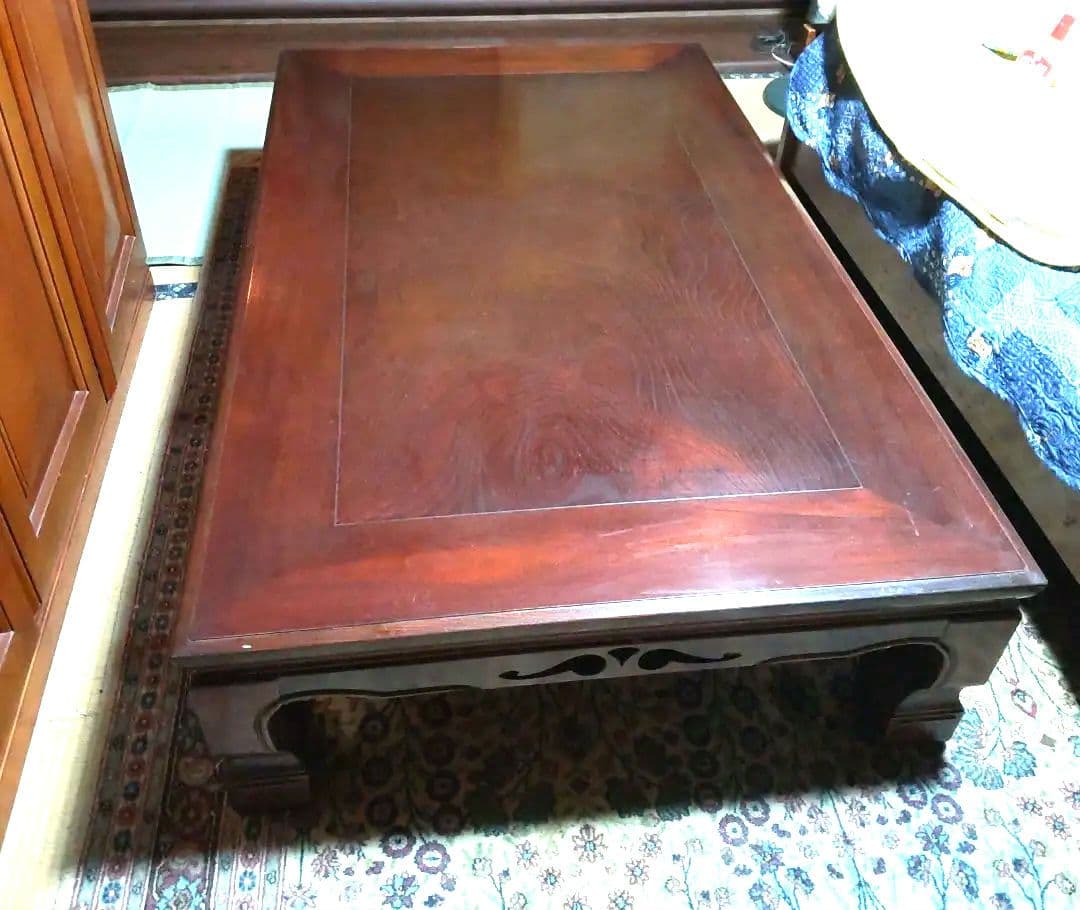 【送料込:たのメル便】昭和レトロ 木製座卓 ダークブラウン