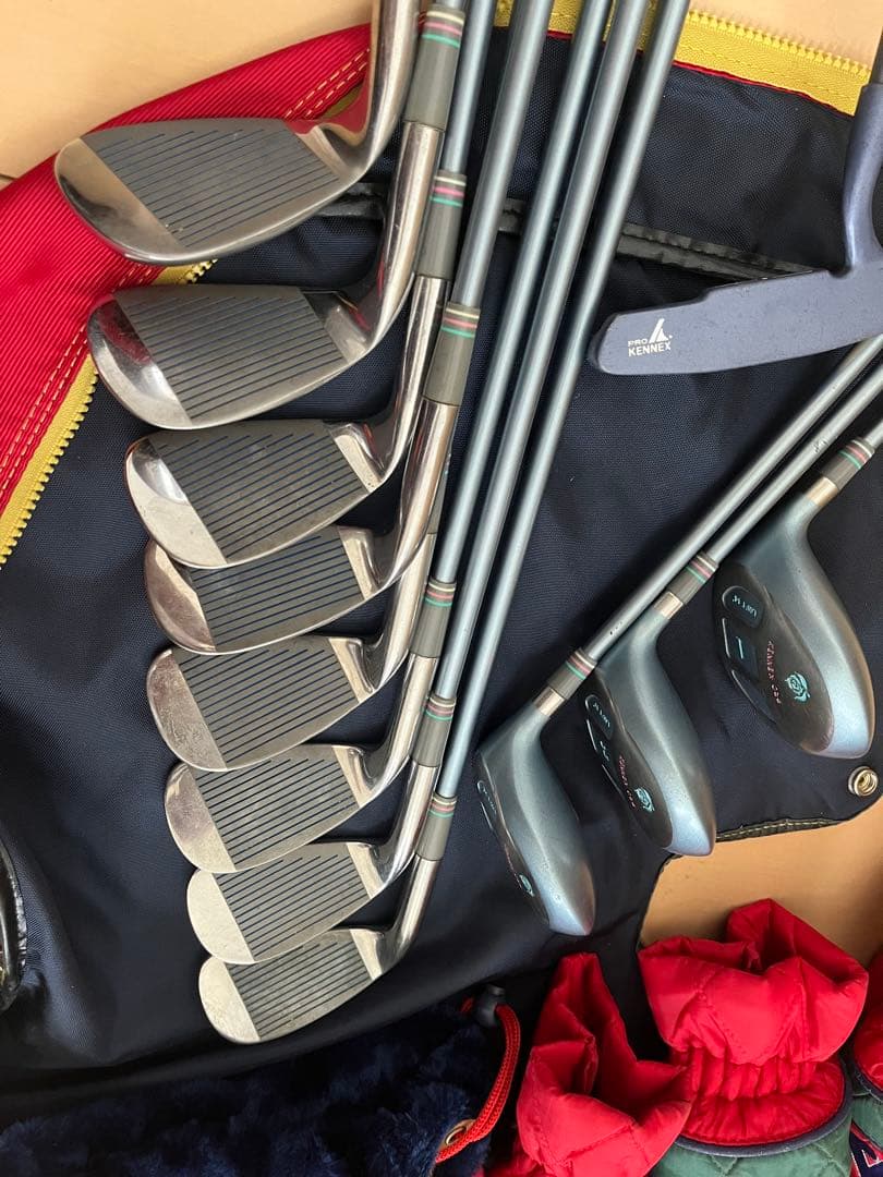 FILA キャディバッグ & クラブ12本セット　レッド