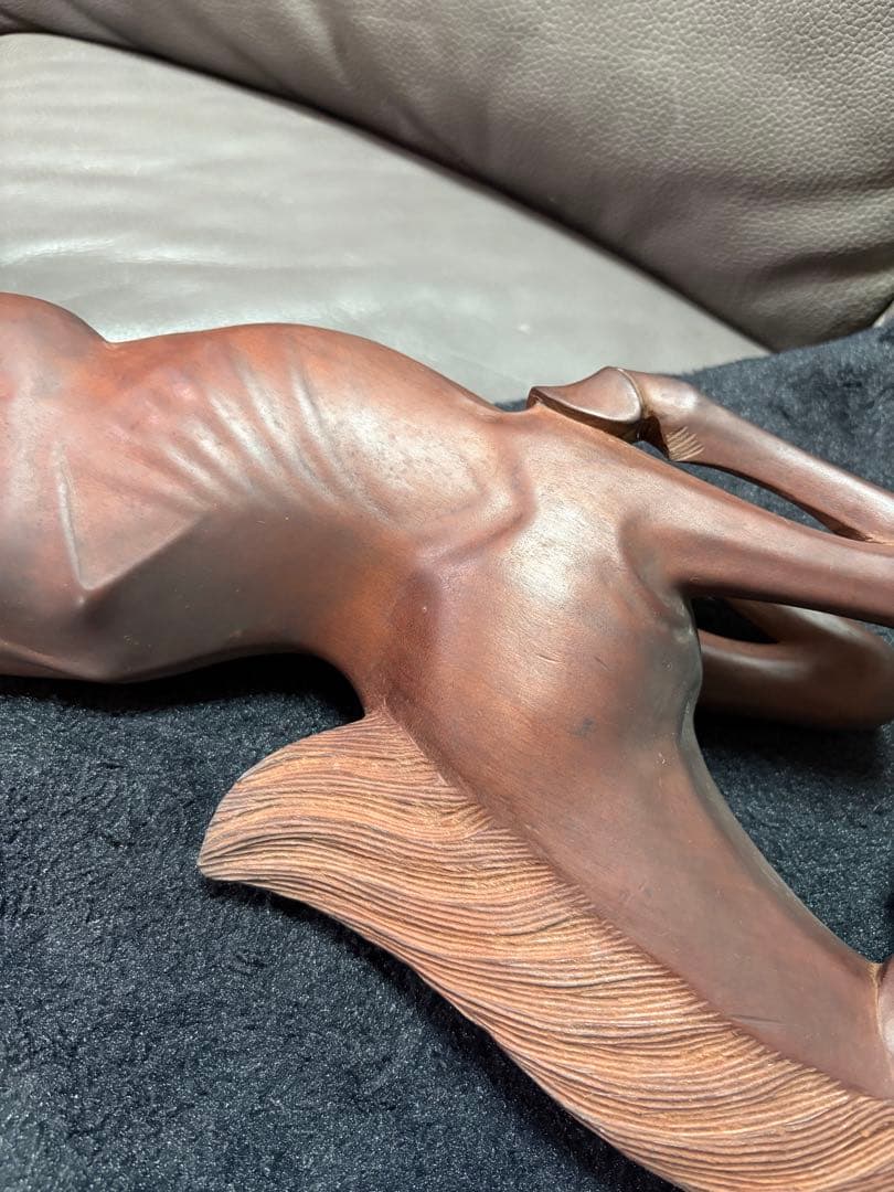 木製　置物　馬　ウマ