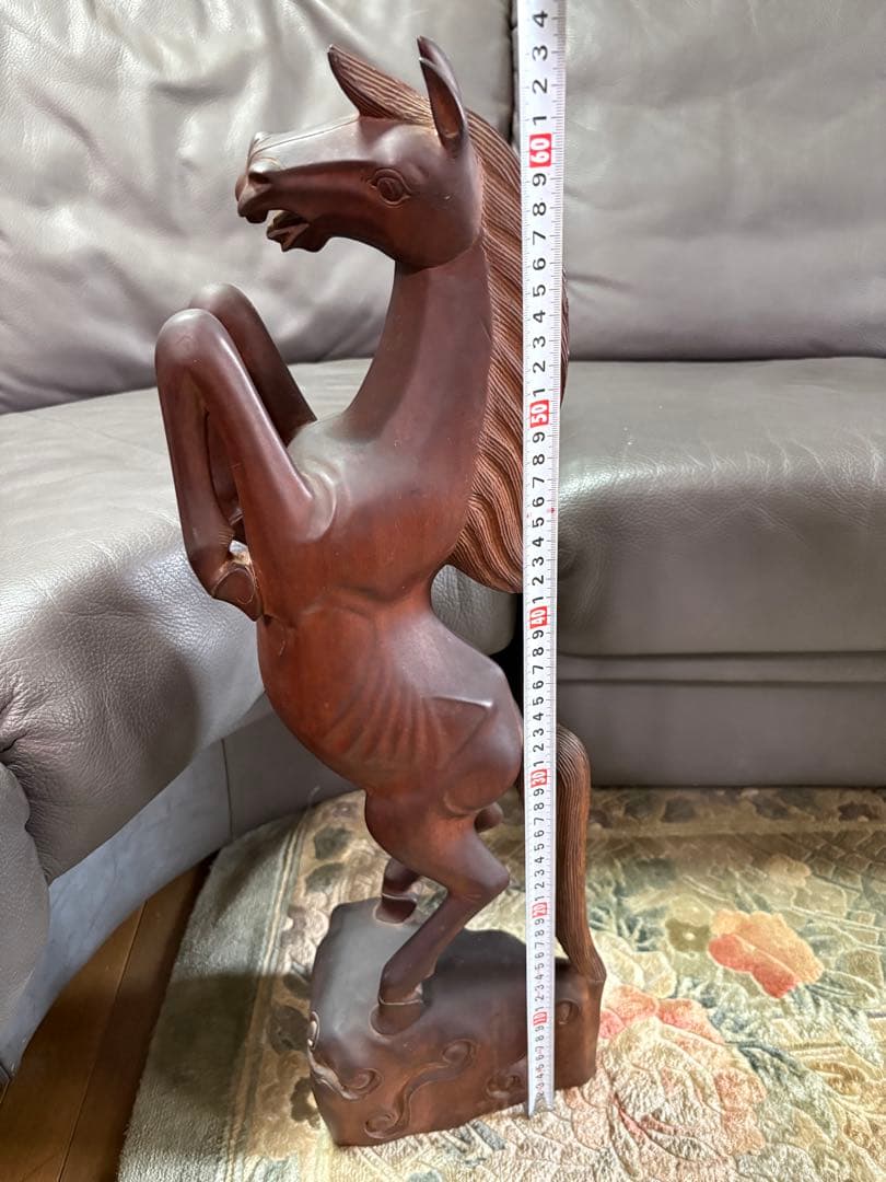 木製　置物　馬　ウマ