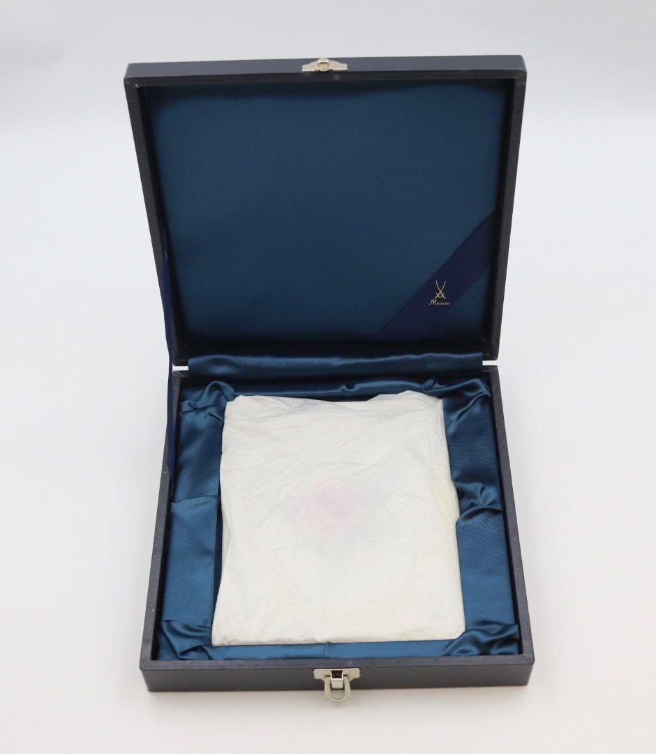 マイセン　MEISSEN ピンクローズ/忘れな草　プラーク　陶板画