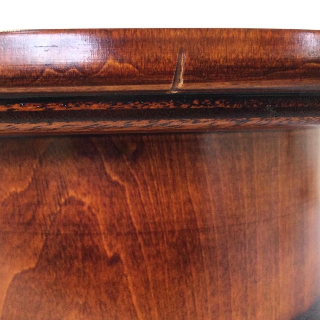 漆器 飾り台 丸台 高足台 天然木 B642