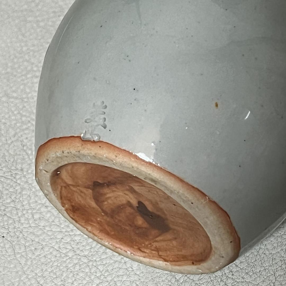 三代 諏訪蘇山 青磁 鶴首 一輪生 共箱 諏訪修 鶴首花入 一輪挿し k3576