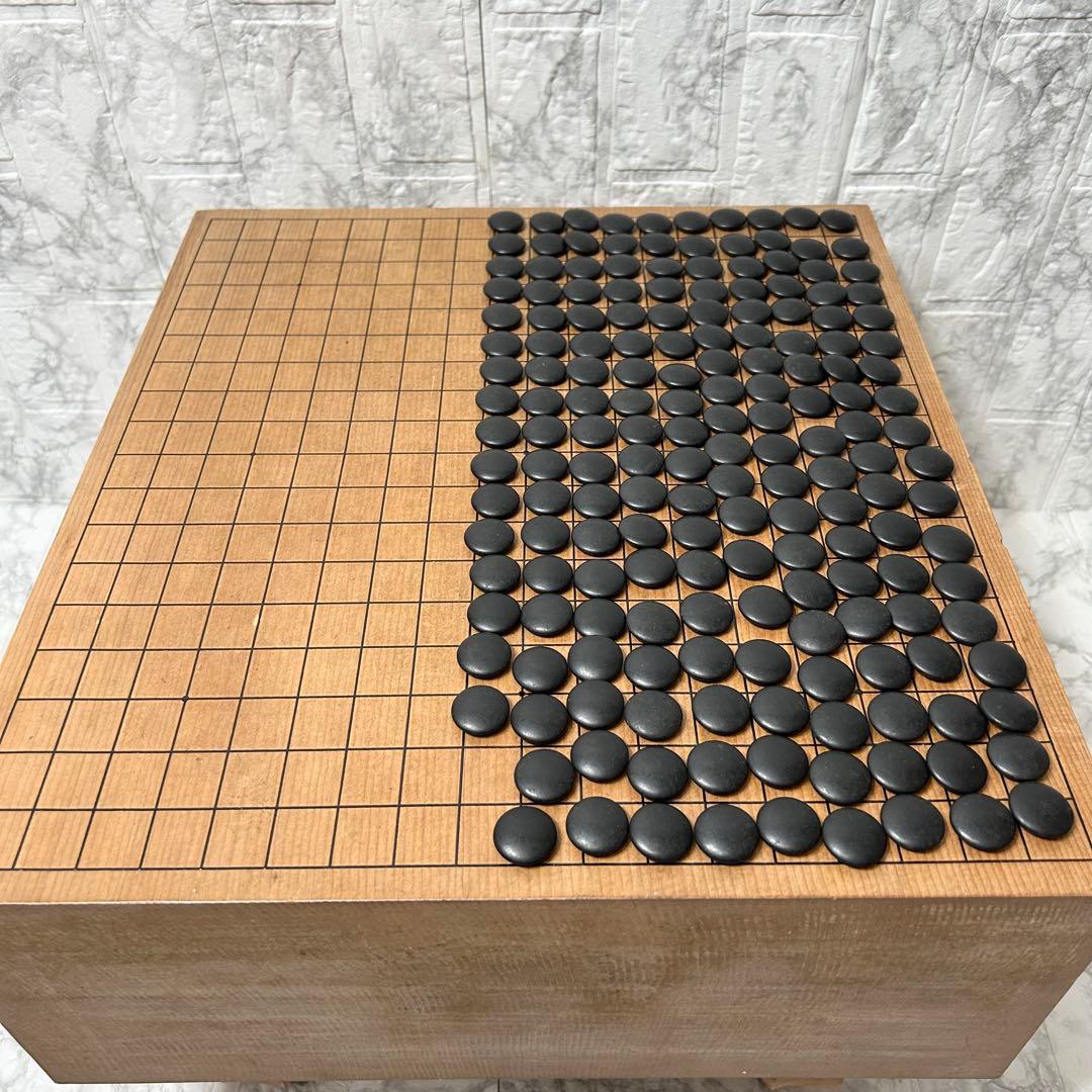【美品】囲碁盤 天地柾目 5.6寸 脚付き へそ有 極厚 高級 碁石 ハマグリ