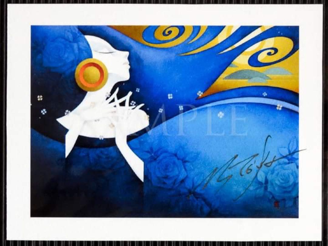 千葉政助・版画「作品名不詳」直筆サイン、落款入り