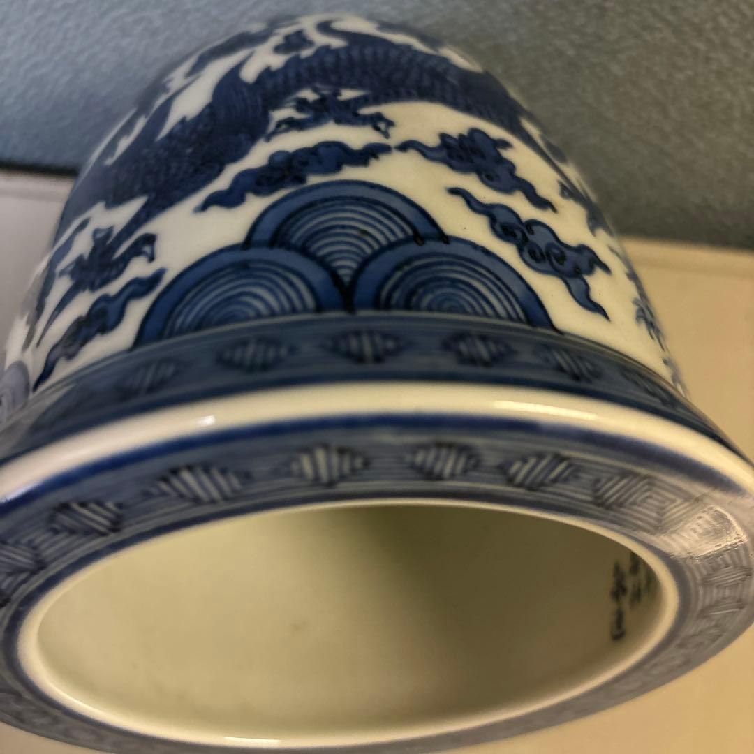 鐘　竹泉　木米　倣　　陶器　釣鐘 煎茶道具　染付