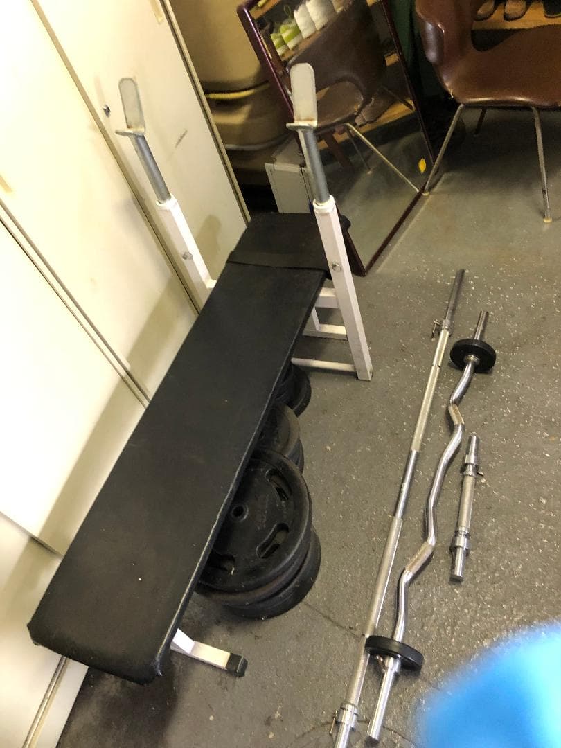 バーベルセット フラットベンチ付き