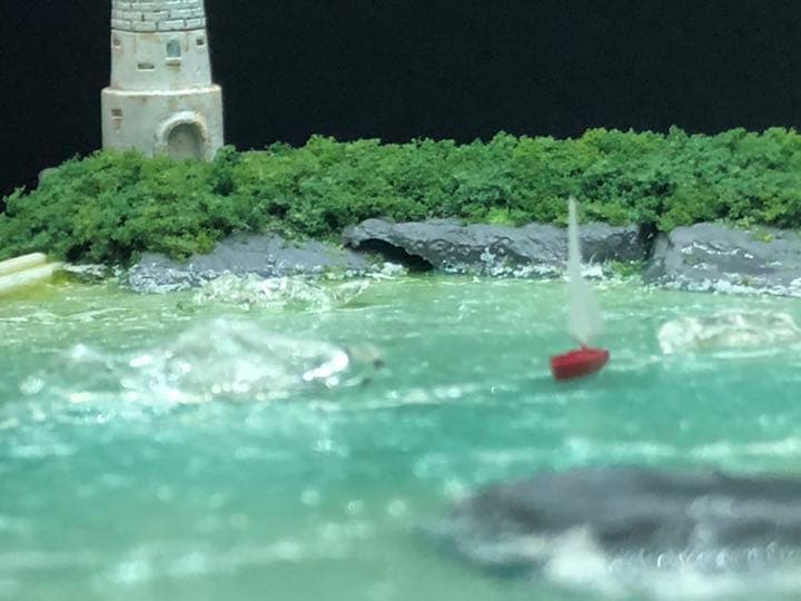 灯台のある風景　ジオラマ