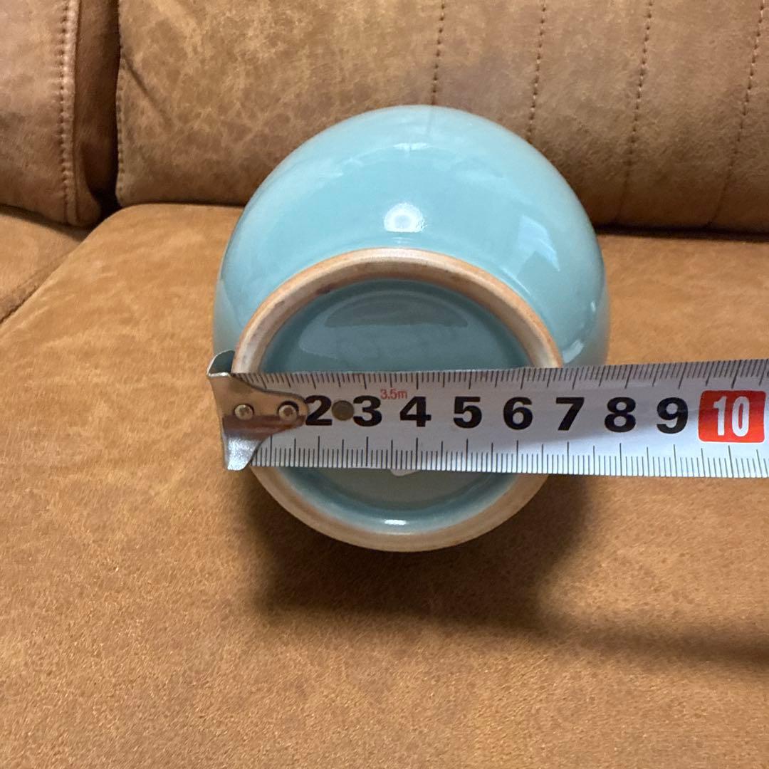 吉田昇包 作 青磁鶴首瓶 共箱・略歴書付 美品 現代陶芸 霊山窯