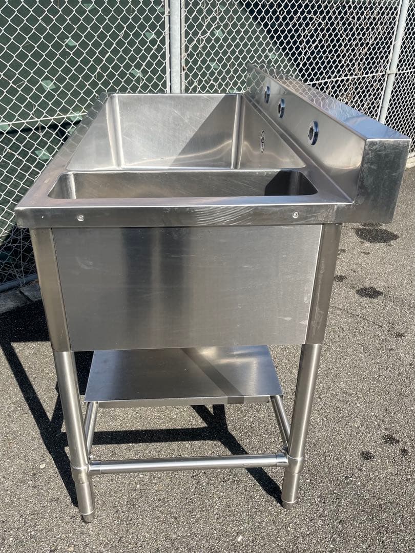 ステンレス1槽ダスト付きシンク 流し台　業務用　1200×600×800