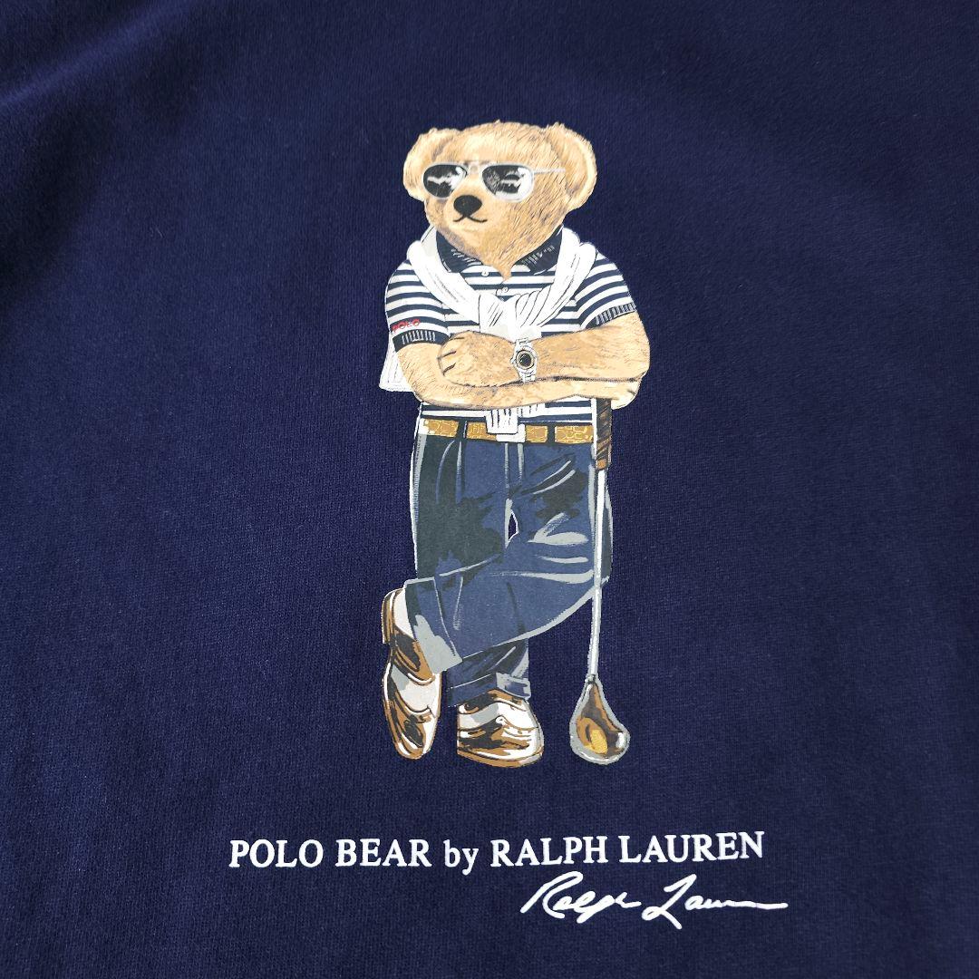 近年モデル ポロゴルフ ポロベア 裏起毛 長袖ゴルフトレーナー ネイビー L