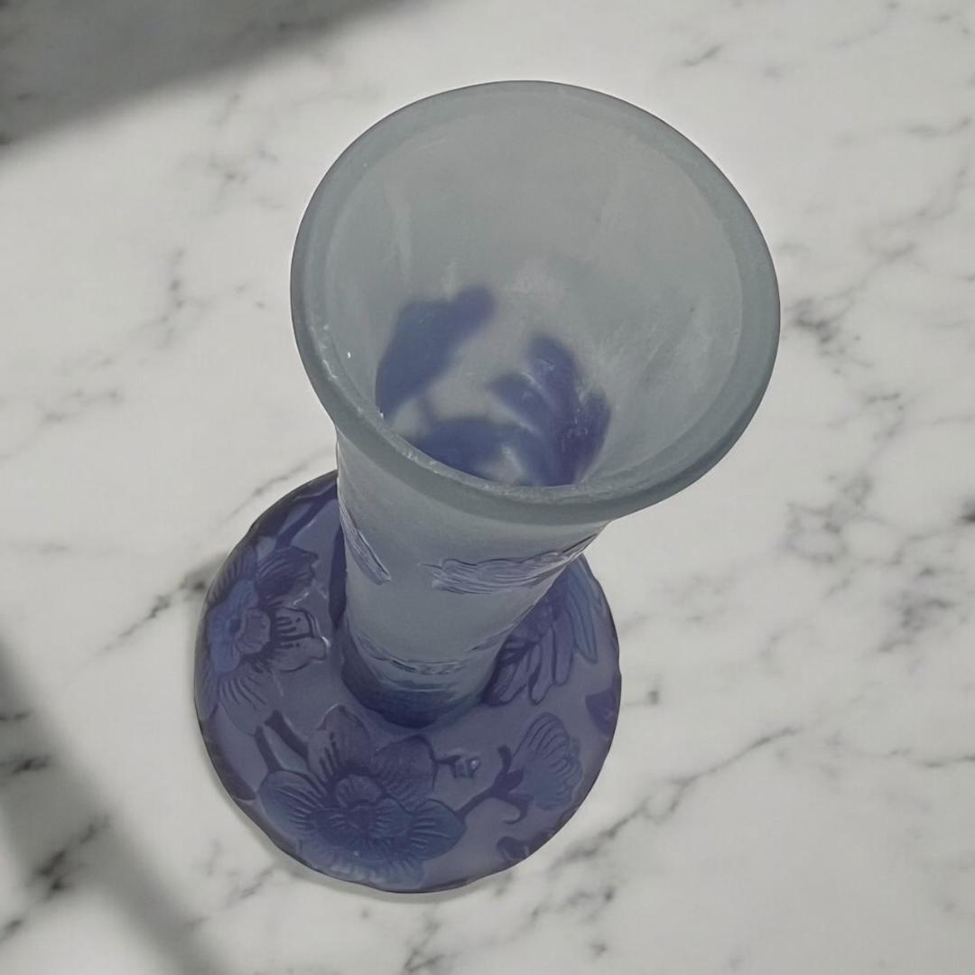 ◆証明書付◆EmileGalleエミールガレ 花瓶 21cm×9cm カメオ彫り