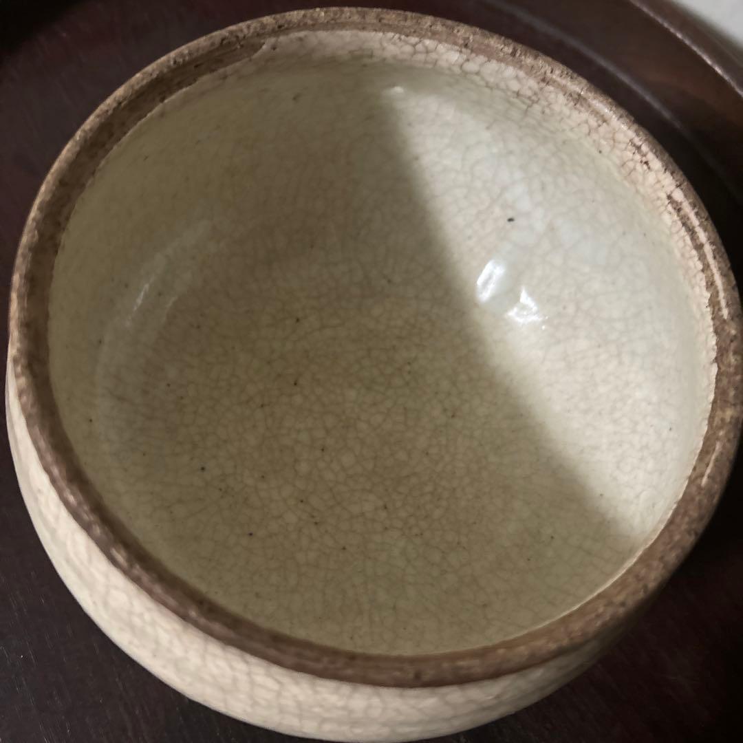 古い丸壷　白釉　塩笥壺　韓国骨董.アンティーク.古民芸.検:立原正秋.白磁.李朝