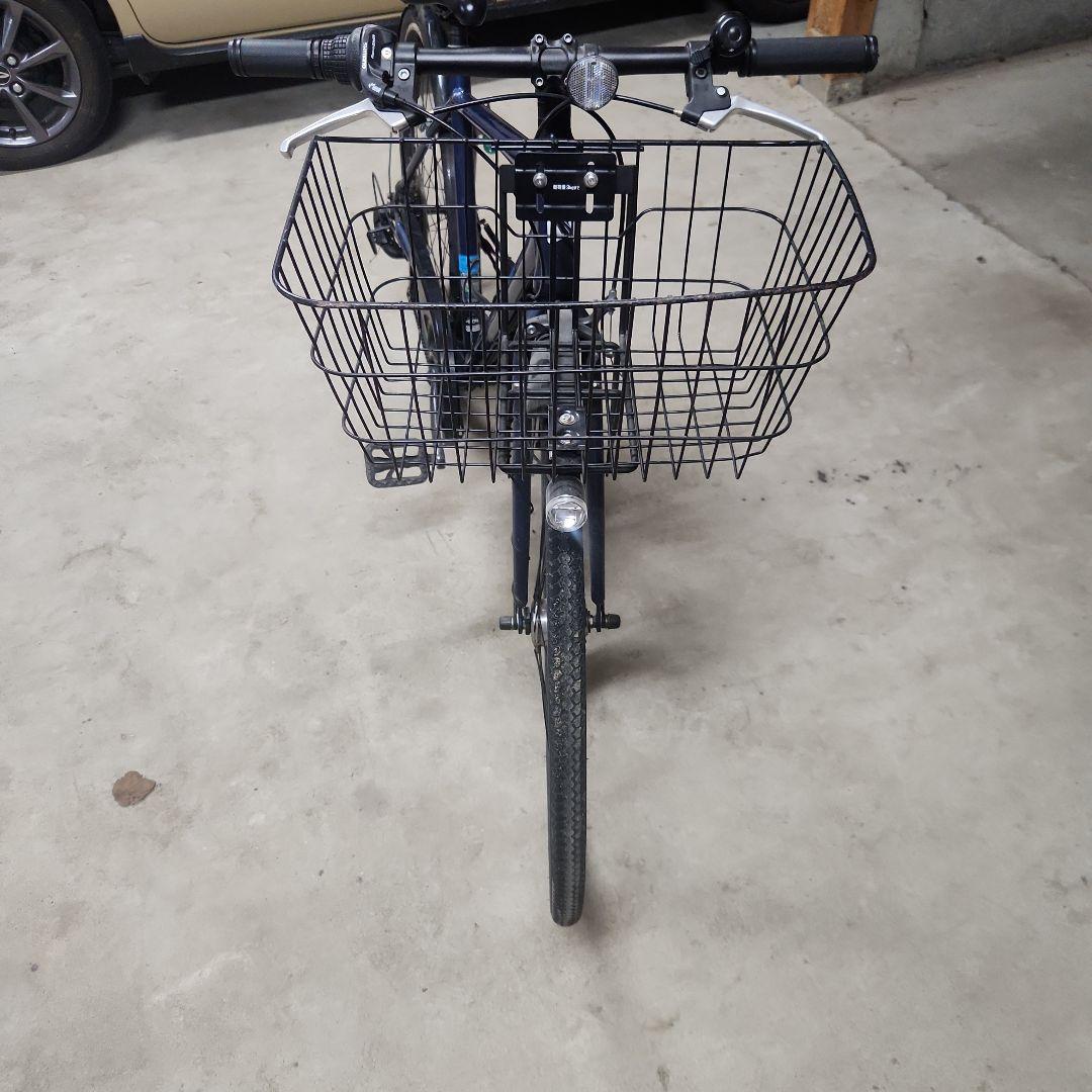 青 シティクロスバイク 前カゴ付き