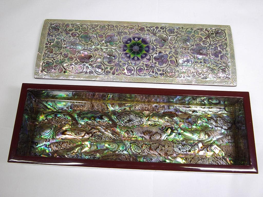 張泰福作 韓国螺鈿細工　筆箱　宝石箱　小物入れ