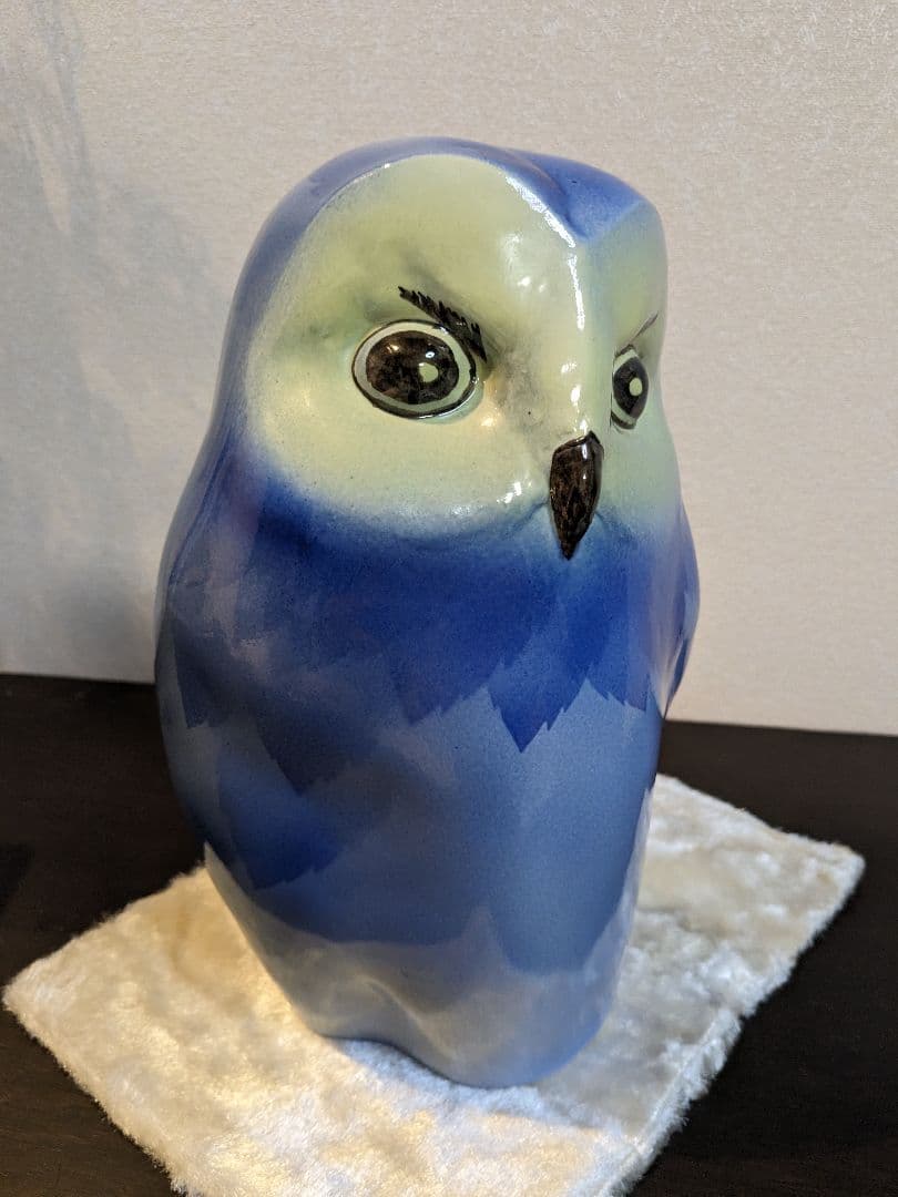 陶器製フクロウの置物 九谷焼