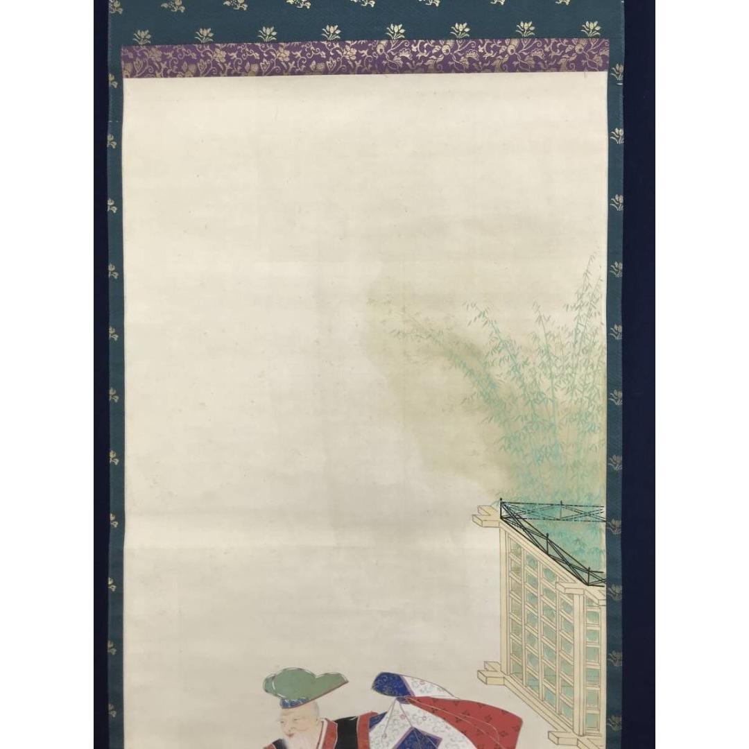 真作/嶺子/能画/人物図/祝掛軸/正月掛軸/掛軸☆宝船☆AK-646